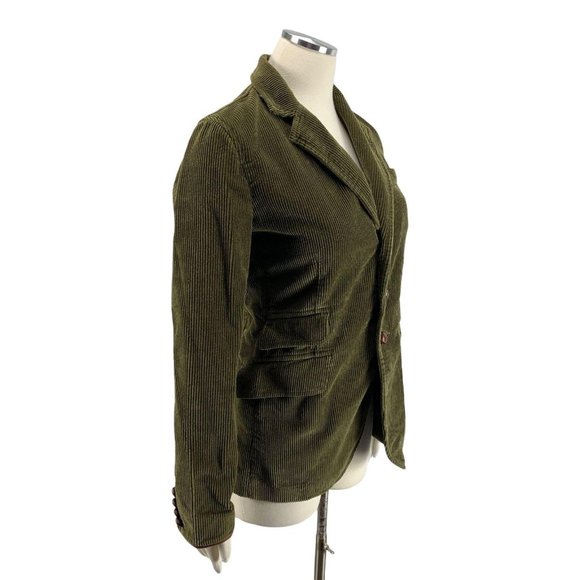 Ralph Lauren 2 Corduroy Blazer Vintage 1990s Jacket Olive Green Career Business - Picture 2 of 7